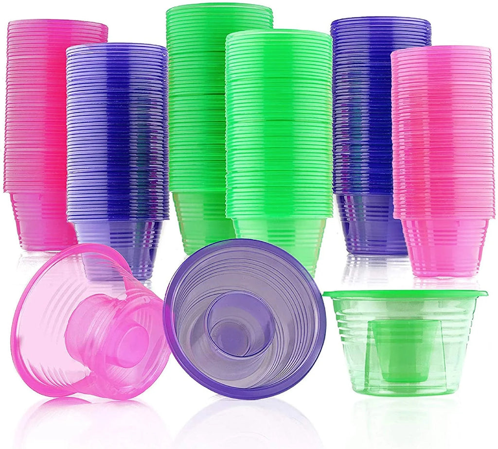 Neon Plastic 3.75oz Shot Glasses with 1oz Inner Shot Cups J893507