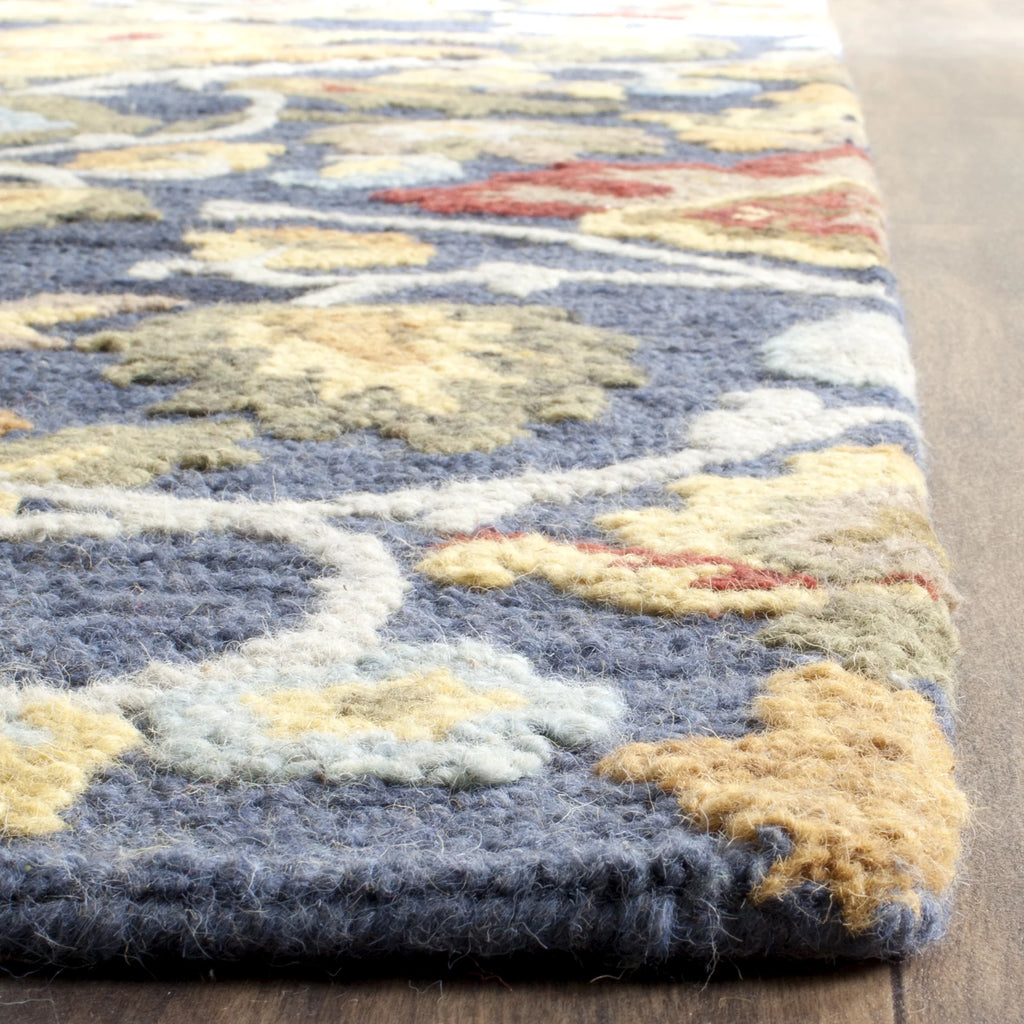 Navy Multi Floral Wool Area Rug 11' x 15' N7431