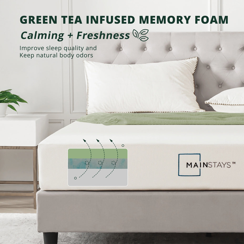 Green Tea Infused Memory Foam Mattress, Twin N70417