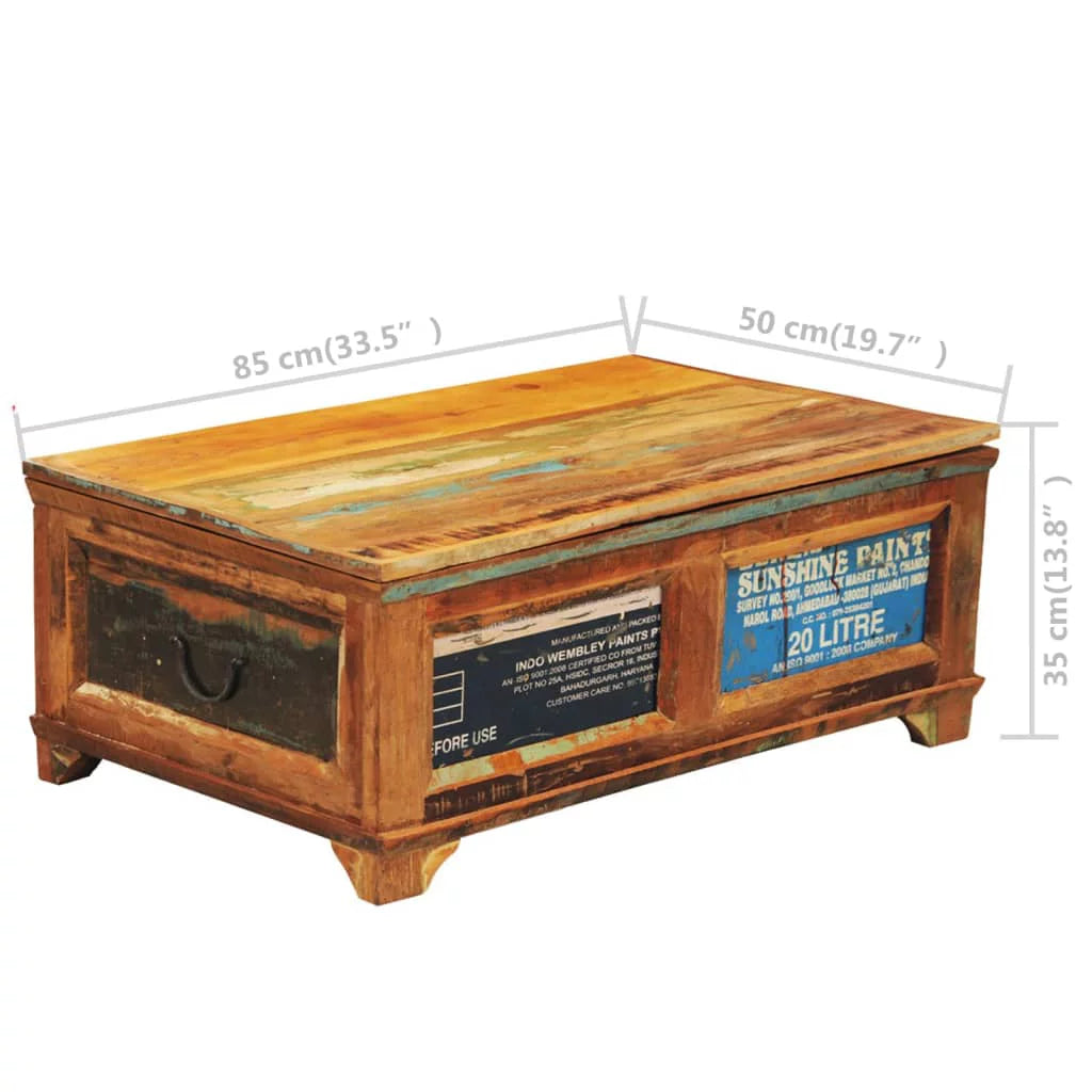 Vintage Reclaimed Wood Coffee Table with Storage S540