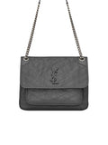 Crinkled Vintage Leather Medium Chain Bag E3373