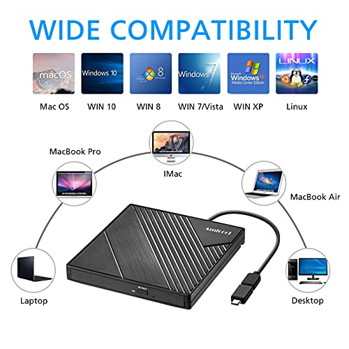External DVD Drive USB 3.0 USB C CD/DVD +/-RW Optical Drive W271