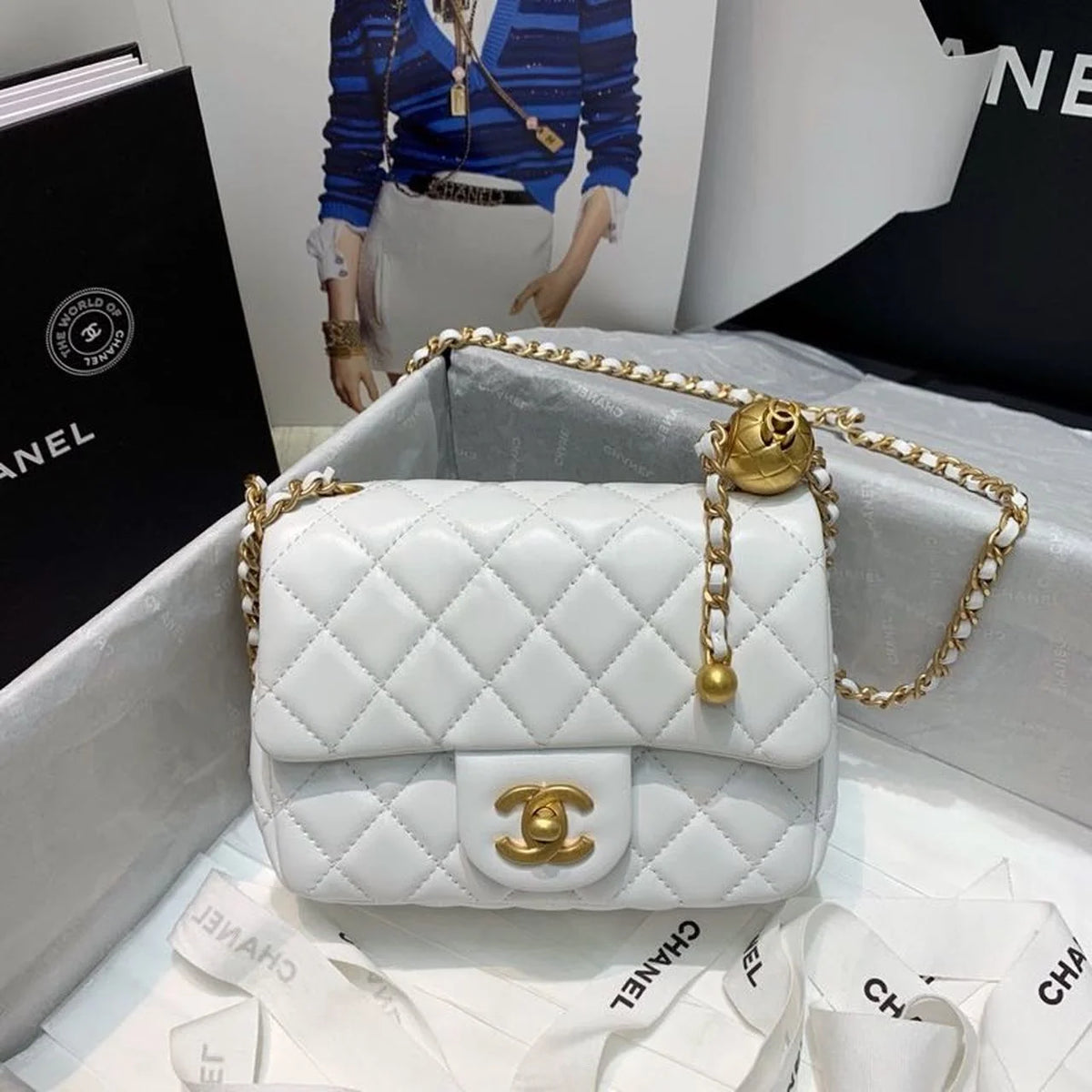 White Mini Flap Bag R622288