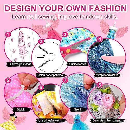 1500+PCS Fashion Designer Kit with Sketchbook & 5 Mannequins K668