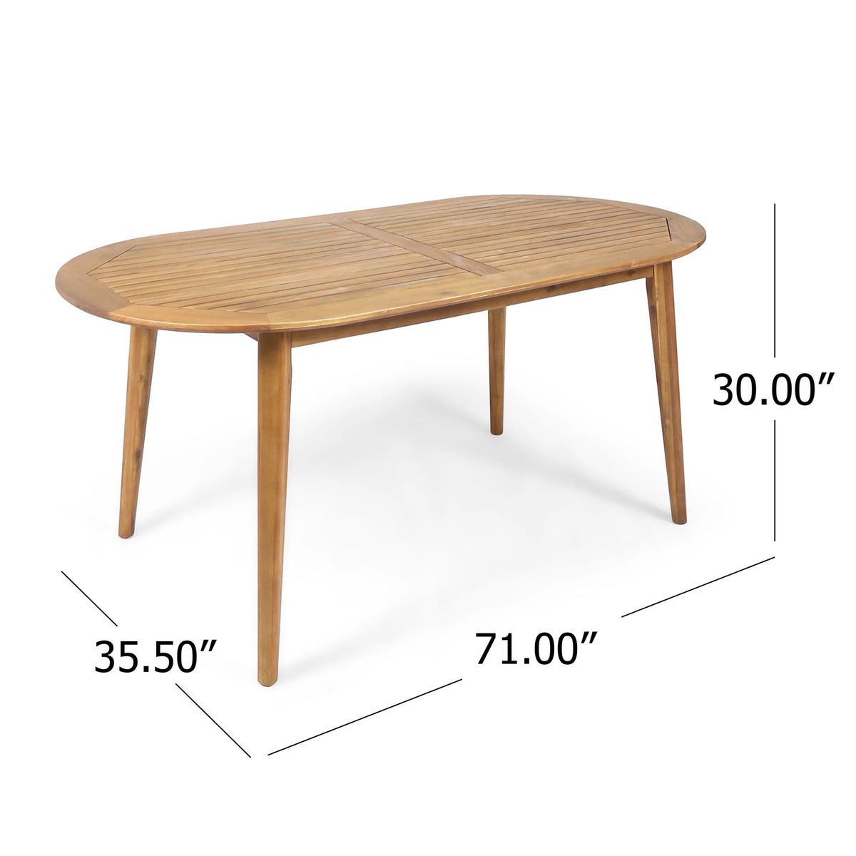 6-Seater Acacia Dining Set with Oval Table T137