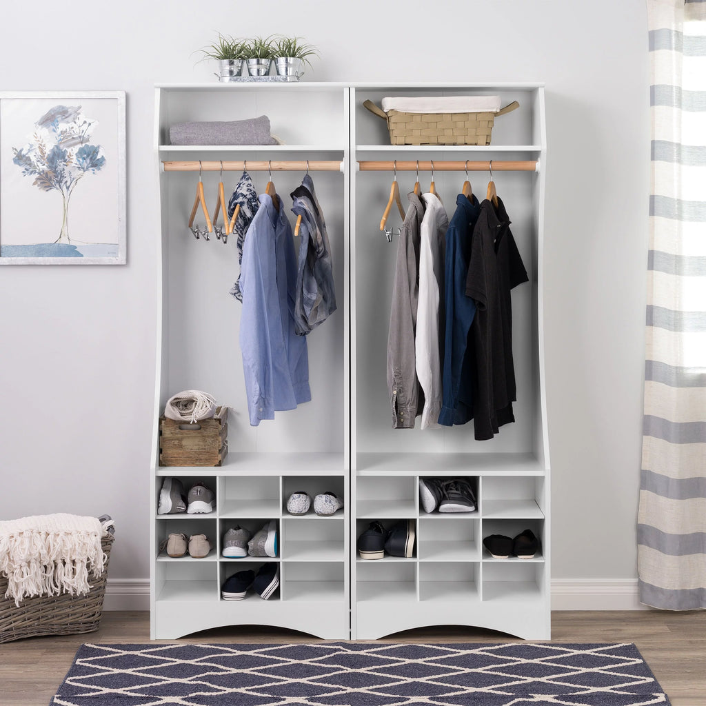 White Compact Wardrobe with Shoe Storage S9931