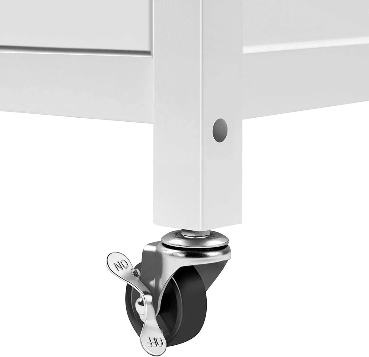 White Rolling Kitchen Island with Single Door Cabinet W9302