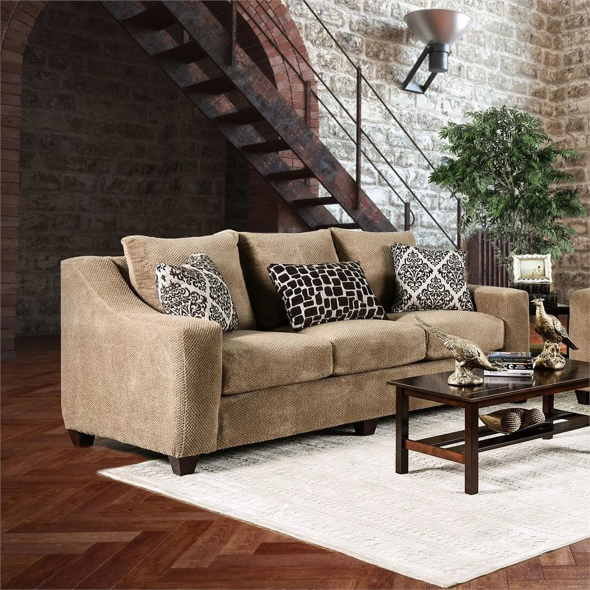 Brown Microfiber Sofa U693440