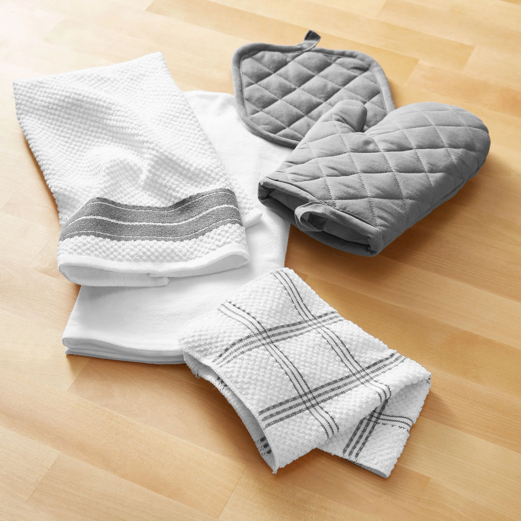 20 Piece Terry Kitchen Towel Dish Cloth Oven Mitt Pot Holder Set R110166