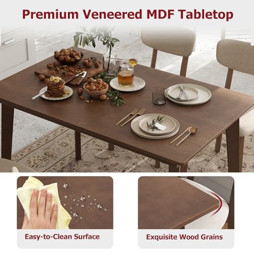 Mid-Century Modern Round 3-Piece Dining Table Set with 2 Chairs W93630