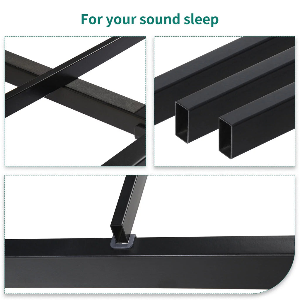 Queen Upholstered Platform Bed Frame with Adjustable Headboard X637469