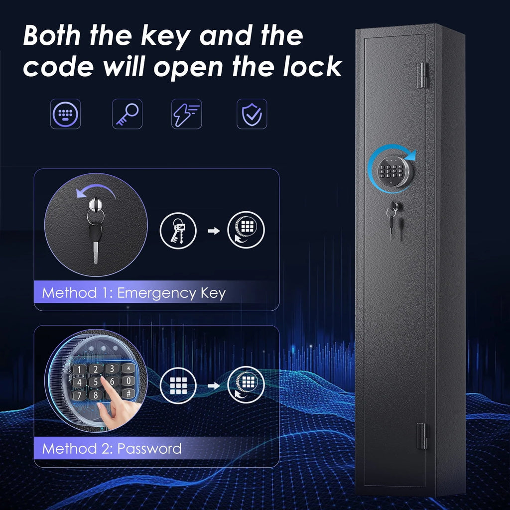 3-Gun Safe with LED Light, Digital Keypad, Alarm System M45385