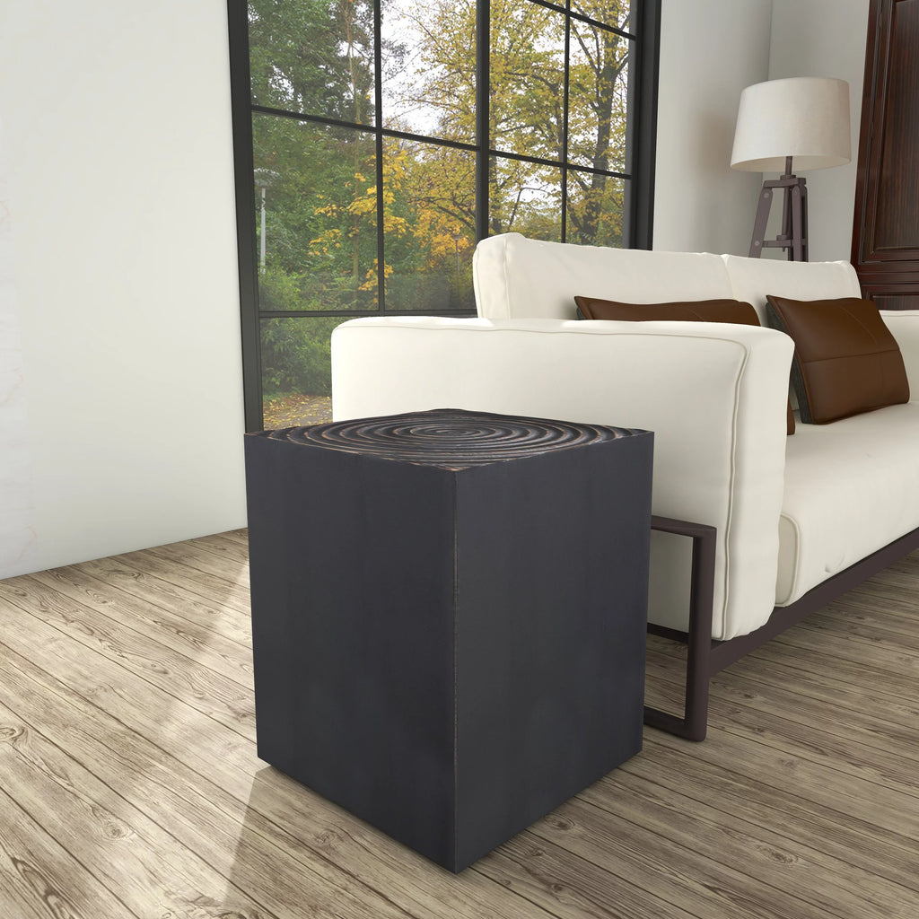 Black Wood Carved Accent Table L571543