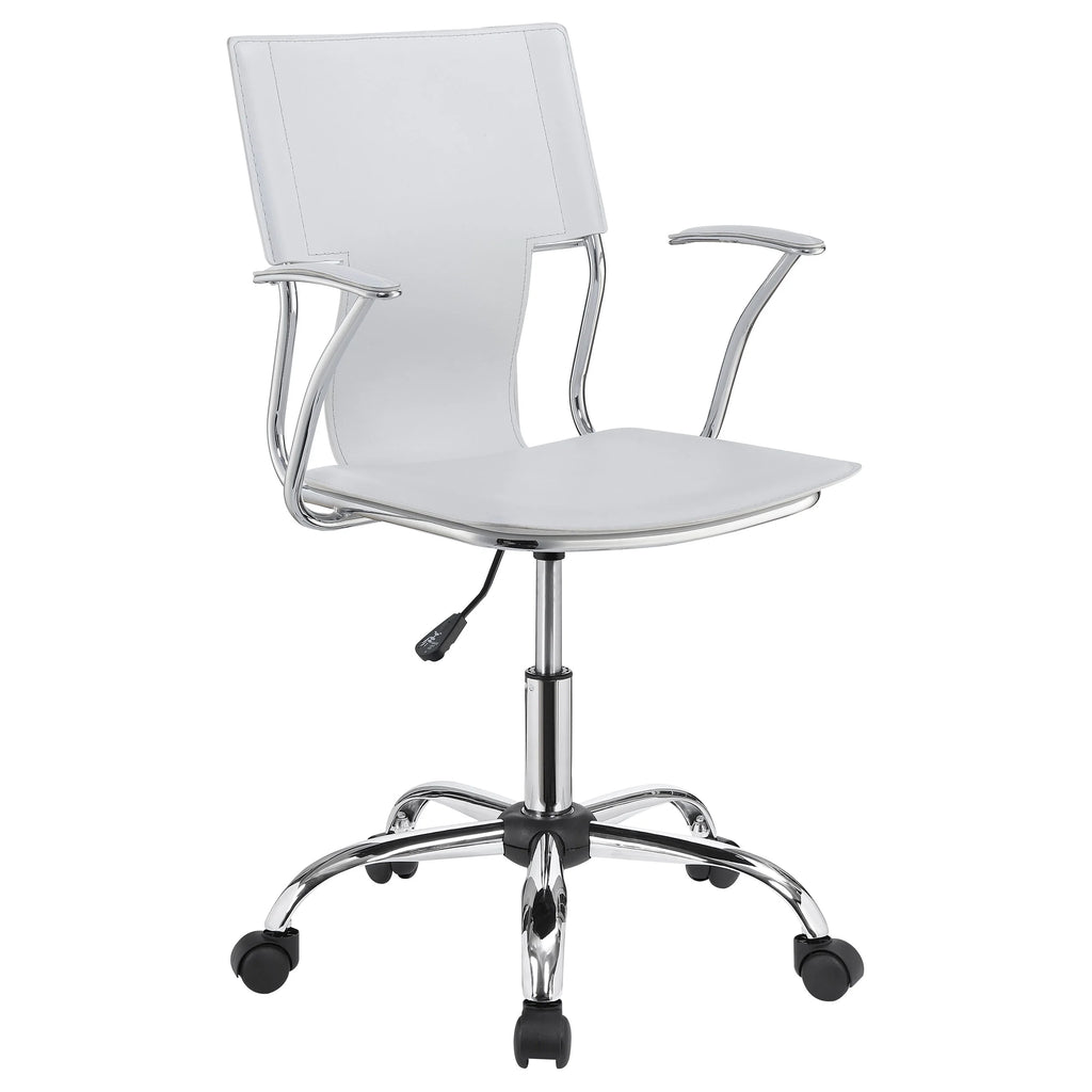 Adjustable Height Office Chair White and Chrome M6241