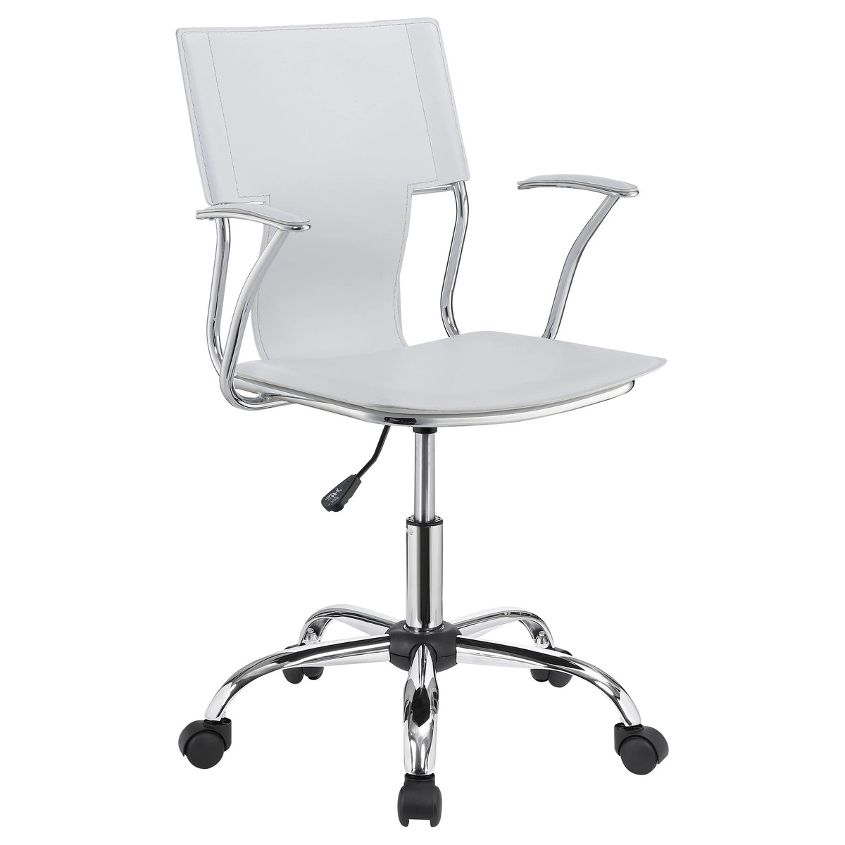 Adjustable Height Office Chair White and Chrome M6241