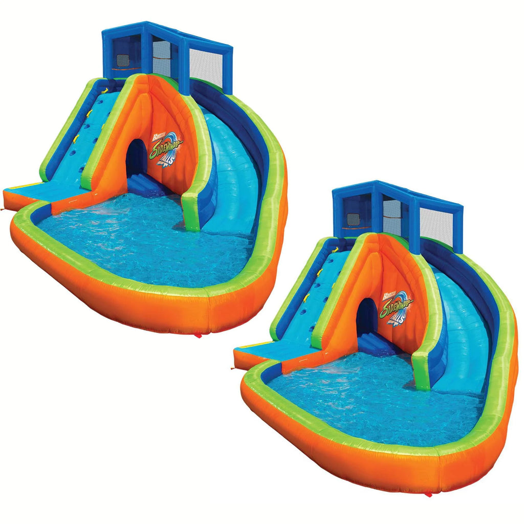 2 Pack Inflatable Kiddie Pool with Slides & Cannons C7417