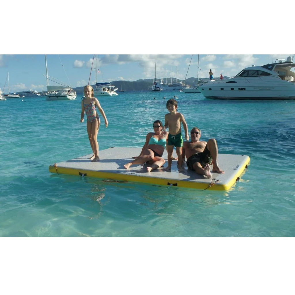 6-Ft Yellow and White Inflatable Dock with Handles J9140
