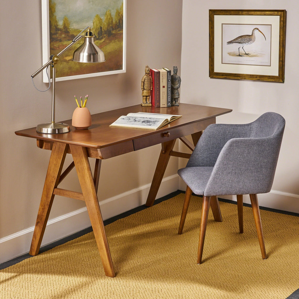 Modern Faux Wood Desk with Veneer O207496