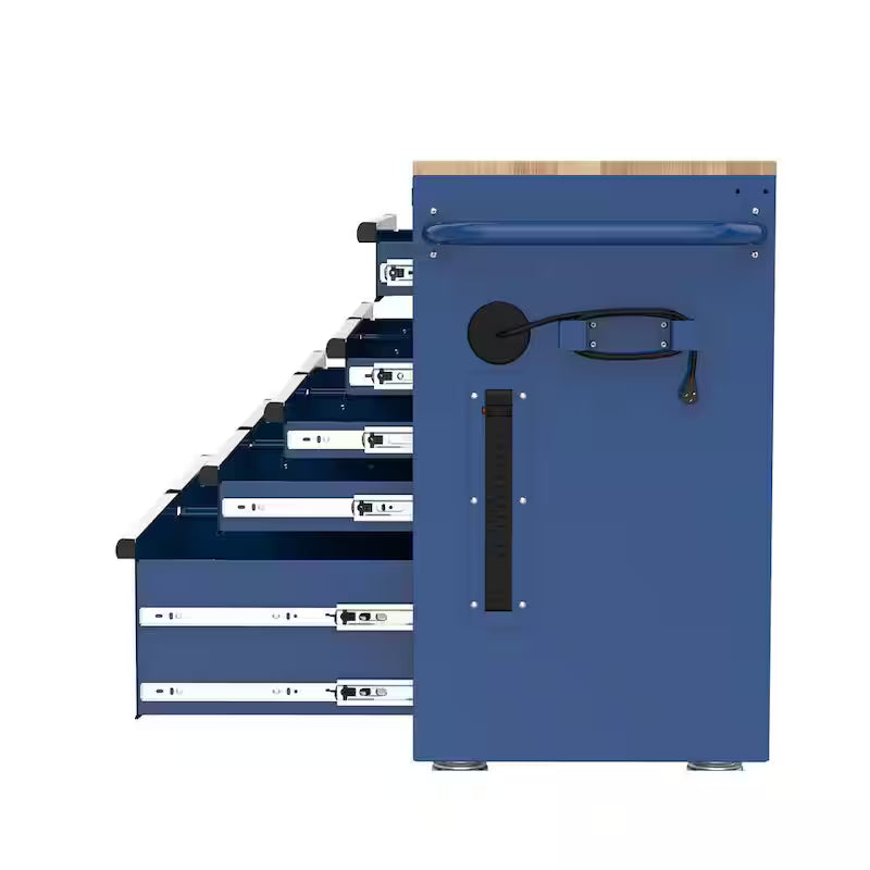 46 in. Gloss Blue Mobile Workbench Cabinet N8117