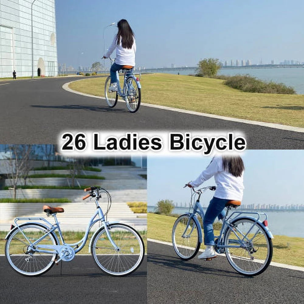 26 inch 7 Speed Steel Frame Girls Bicycle O130