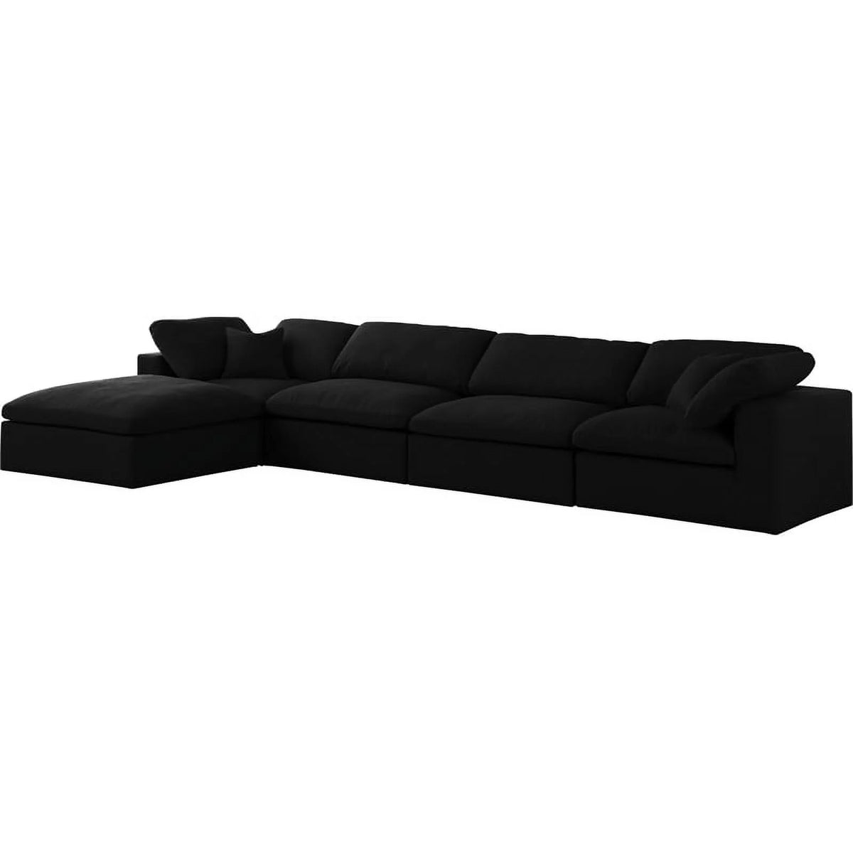 Black Linen Fabric Modular Sectional M356360