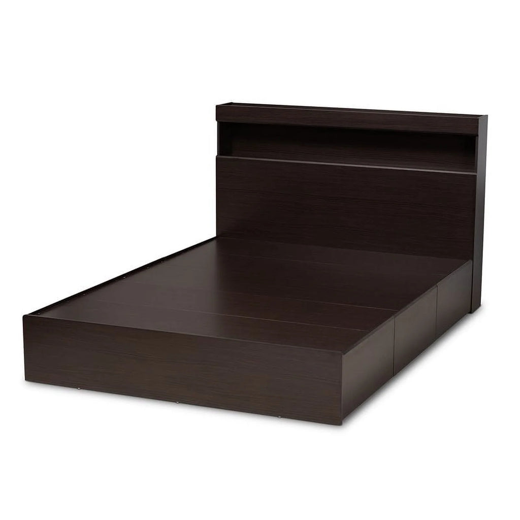 Queen Size 6 Drawer Wood Platform Storage Bed E179