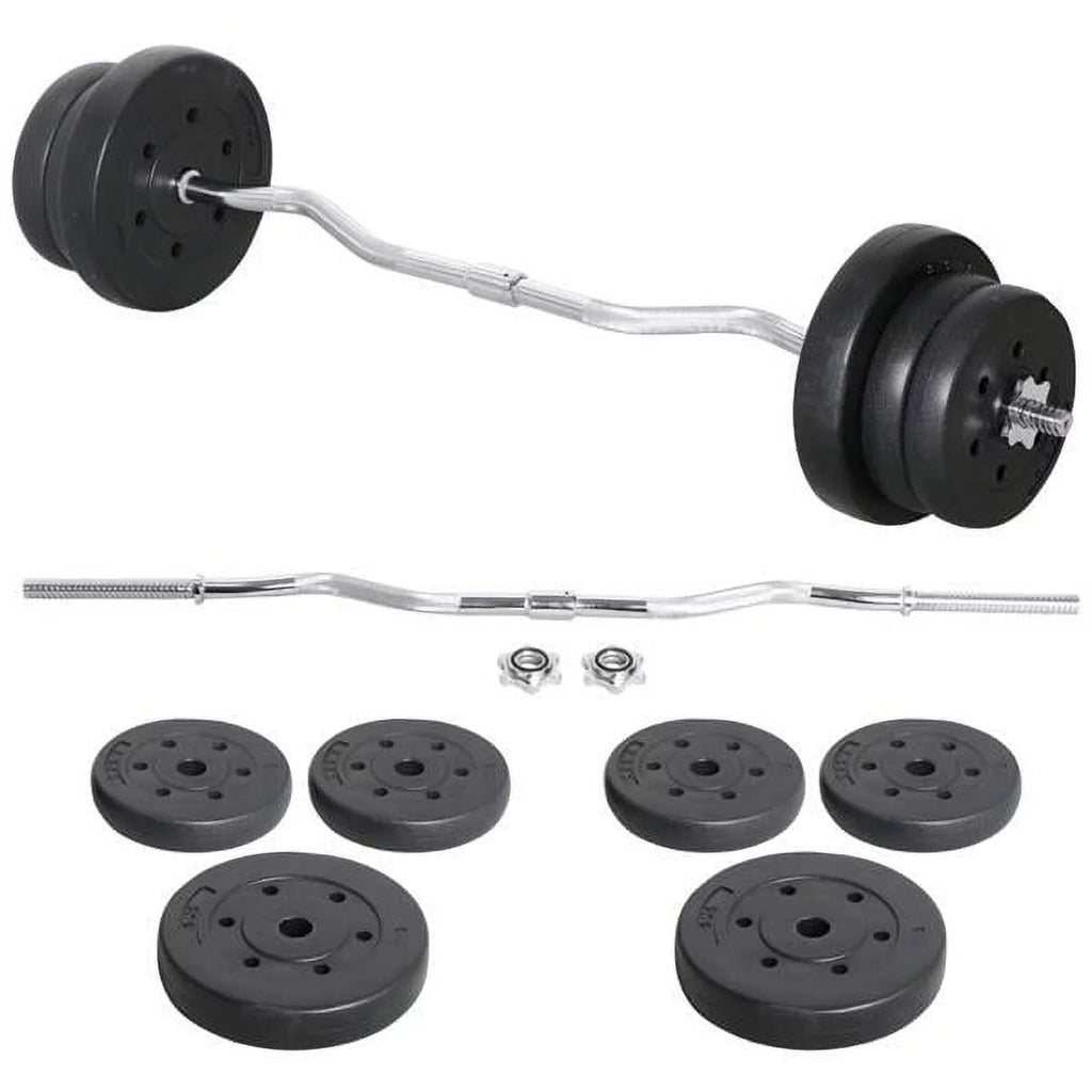 55lb Black Barbell Dumbbell Weightlifting Set B669092