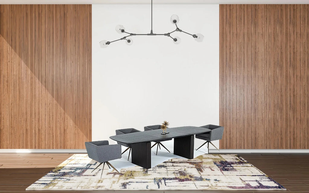 Smoked Rectangular Manufactured Wood Dining Table I20377