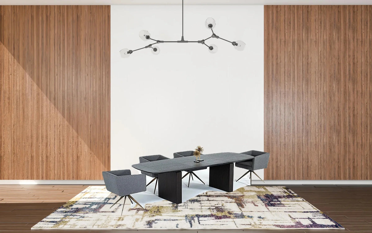 Smoked Rectangular Manufactured Wood Dining Table I20377