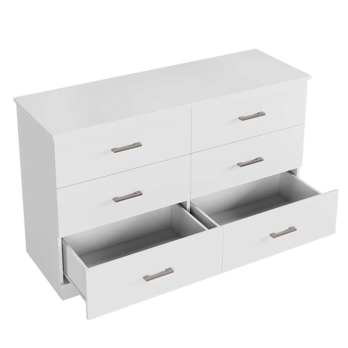 White 6 Drawer Wood Dresser P19680