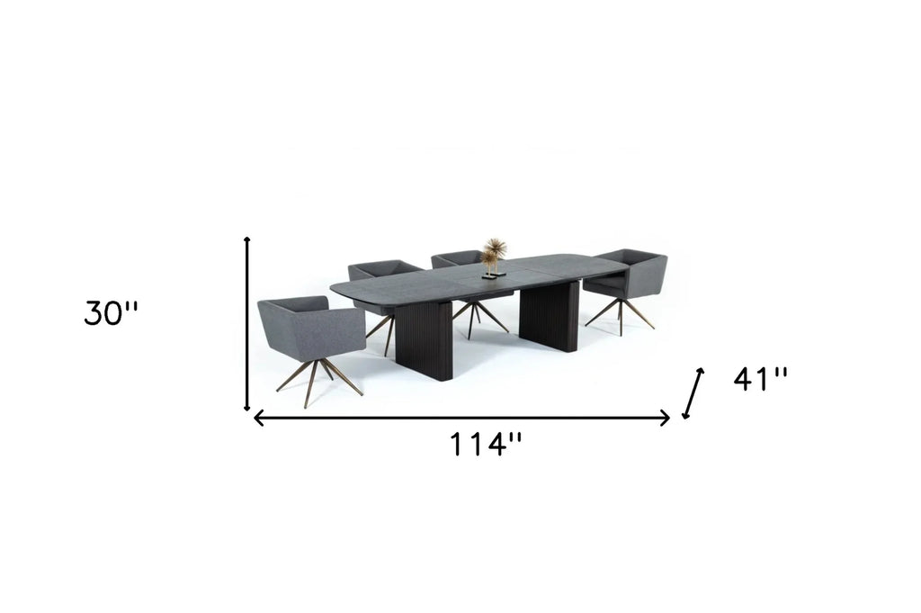 Smoked Rectangular Manufactured Wood Dining Table I20377