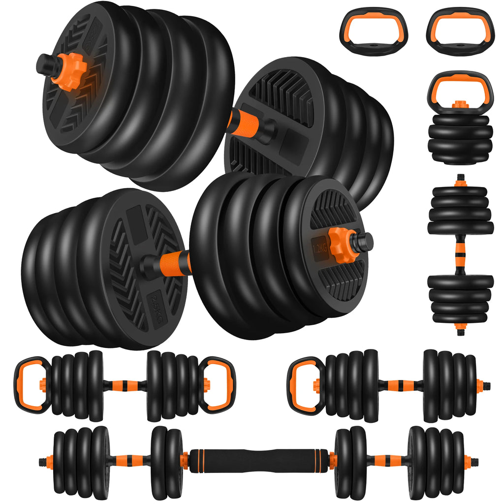 66LBS 4 in 1 Adjustable Dumbbell Set with Connecting Rod I379233