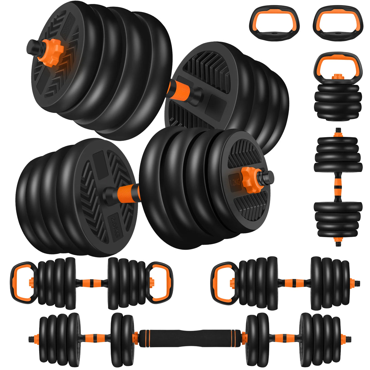 66LBS 4 in 1 Adjustable Dumbbell Set with Connecting Rod I379233
