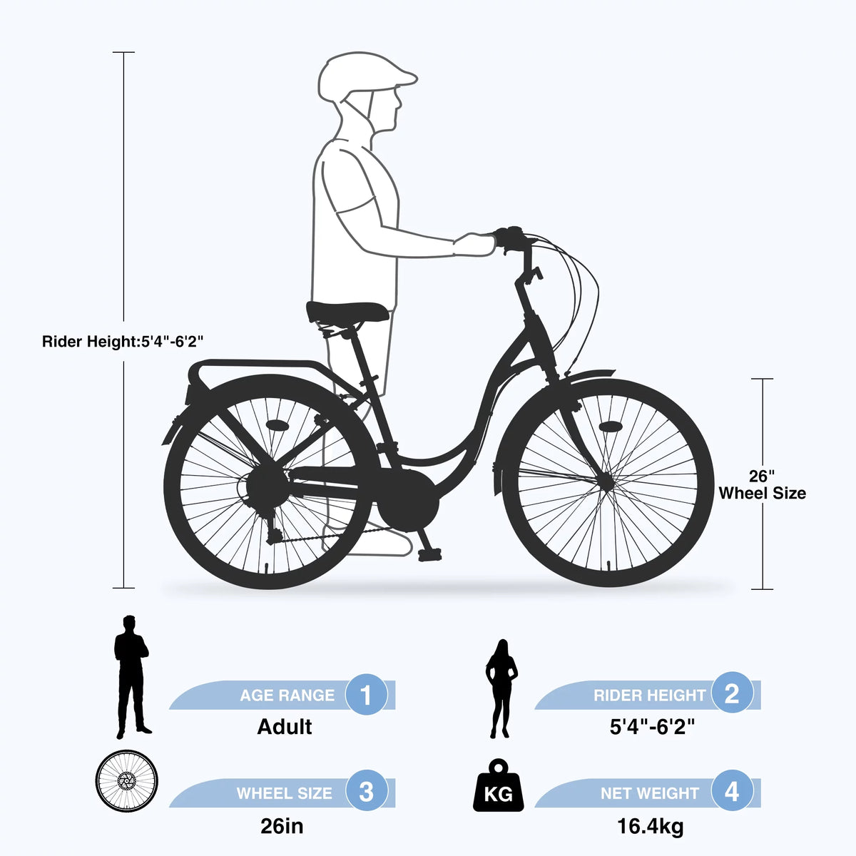 26 inch 7 Speed Steel Frame Girls Bicycle O130
