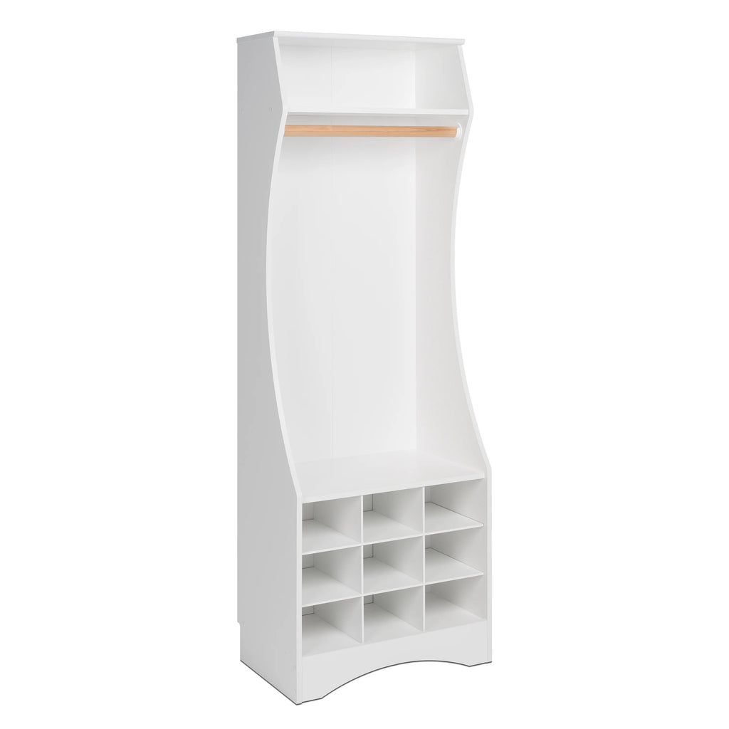 White Compact Wardrobe with Shoe Storage S9931