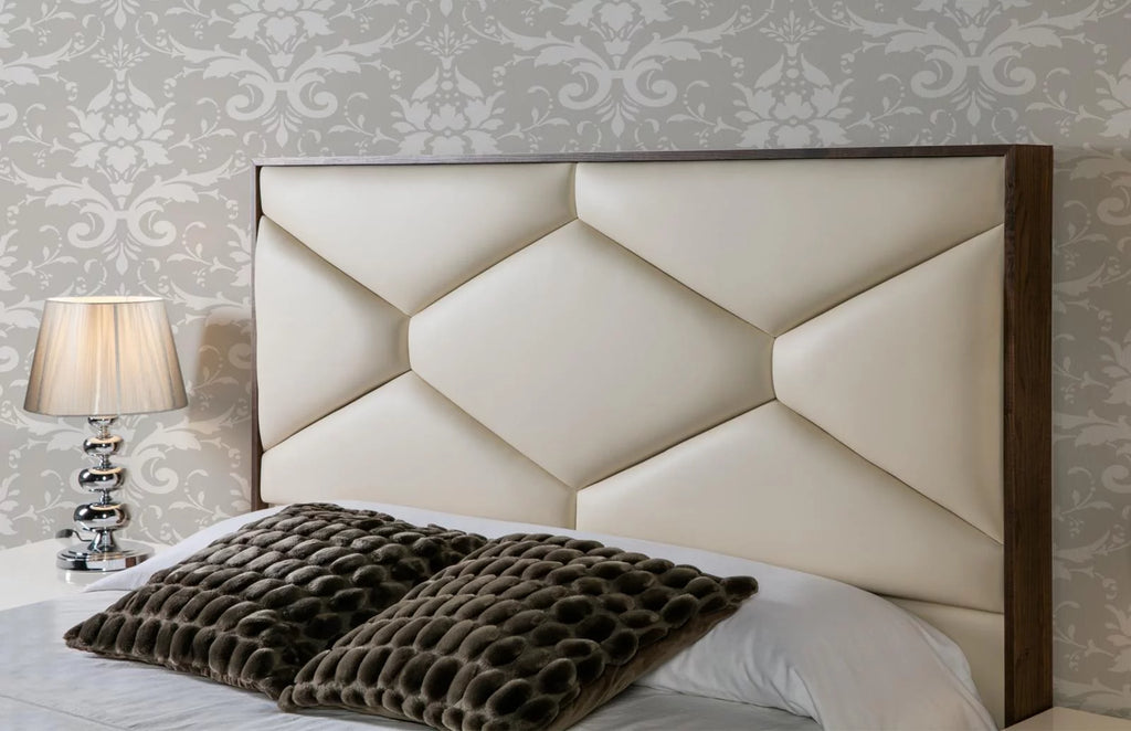 Beige Eco Leather King Size Bed I894