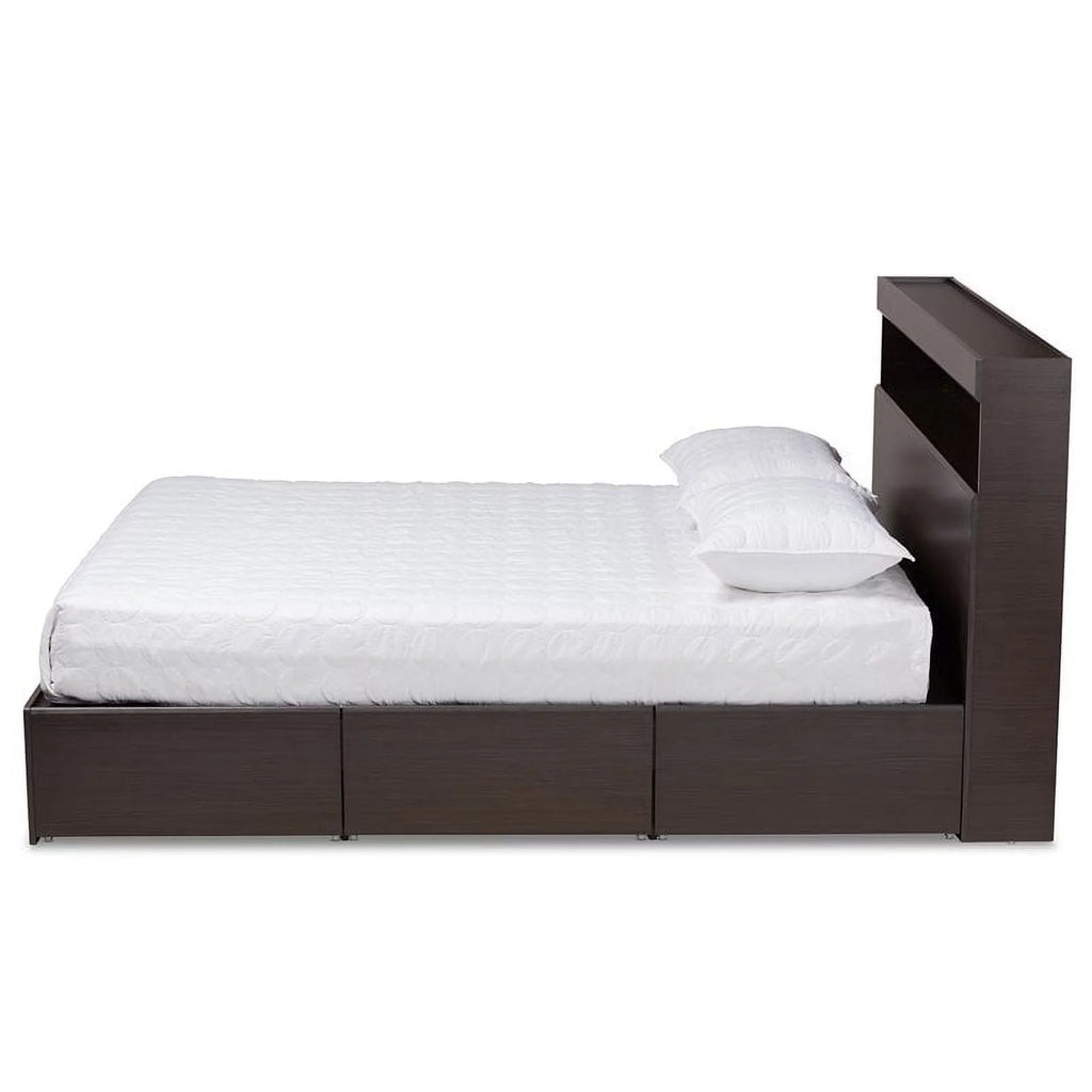 Queen Size 6 Drawer Wood Platform Storage Bed E179