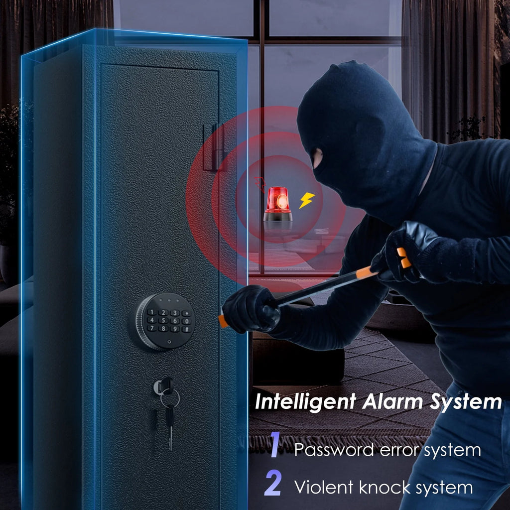 3-Gun Safe with LED Light, Digital Keypad, Alarm System M45385