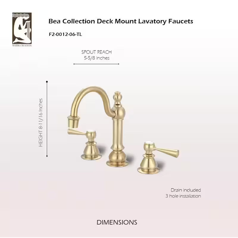 Adjustable Widespread 2-Handle High Arc Lavatory Faucet H18589