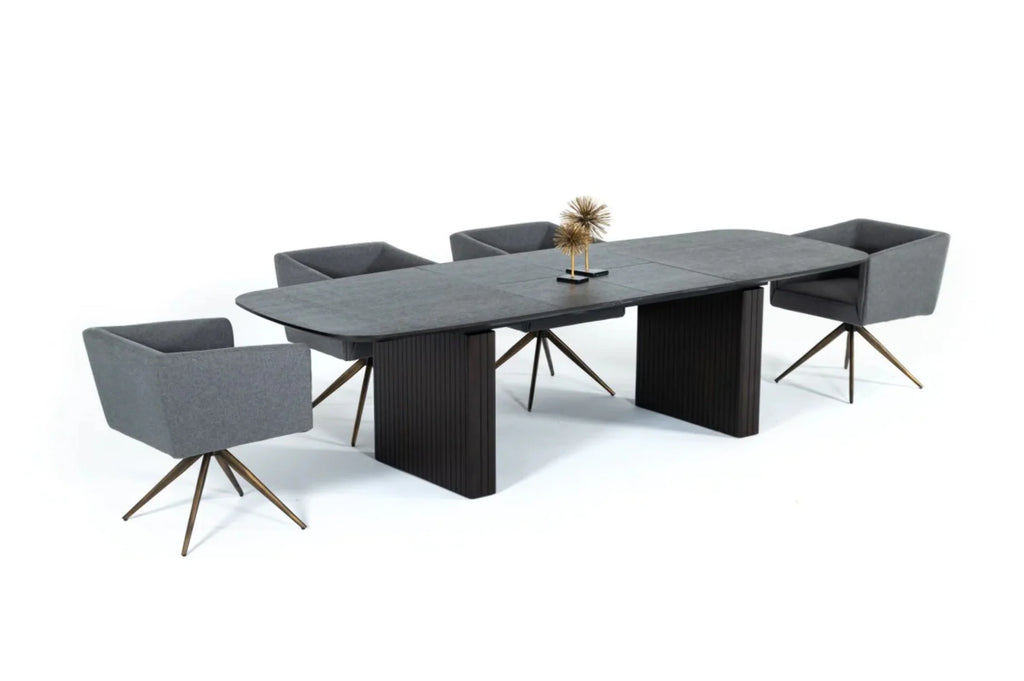 Smoked Rectangular Manufactured Wood Dining Table I20377