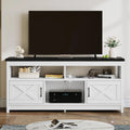 Farmhouse TV Stand up to 65 inch with Power Outlet, Grey Wash G83721
