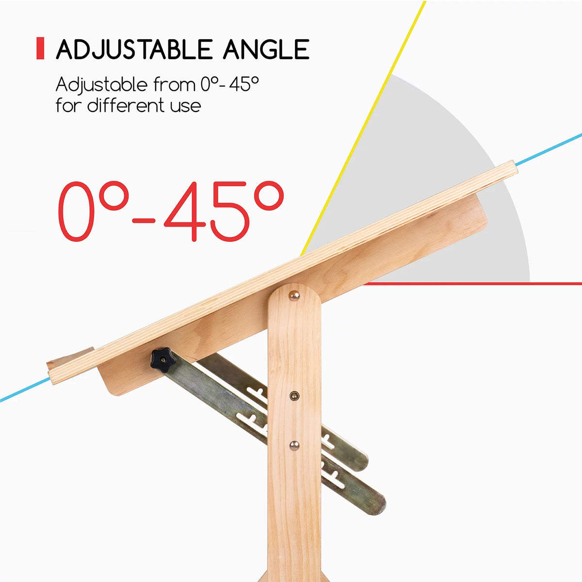 Solid Wood Drafting Table with Adjustable Angle Top W2271