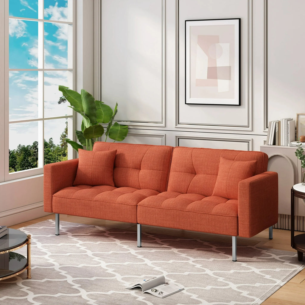 74.8" Linen Convertible Futon Sofa Bed C9803