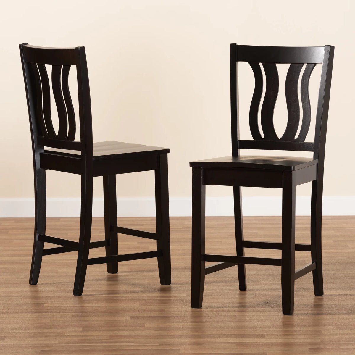 Dark Brown Bar Stool Set of 2 P53355