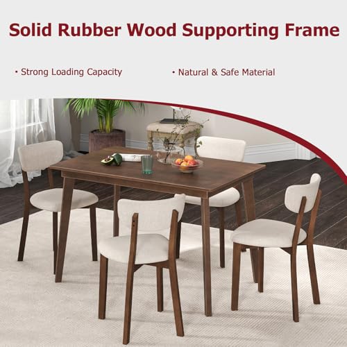 Mid-Century Modern Round 3-Piece Dining Table Set with 2 Chairs W93630
