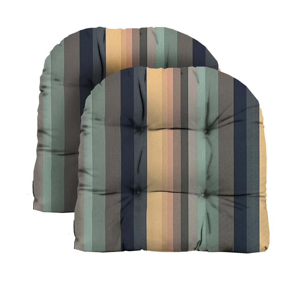 Set of 2 U-Shape Wicker Tufted Seat Cushions N7823
