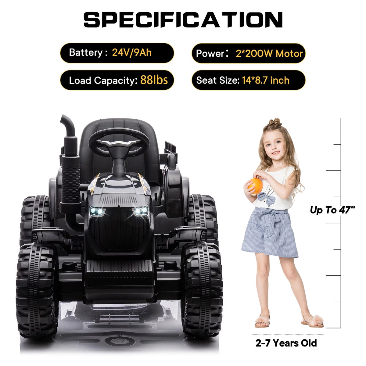 24V Ride on Tractor with Trailer G99873