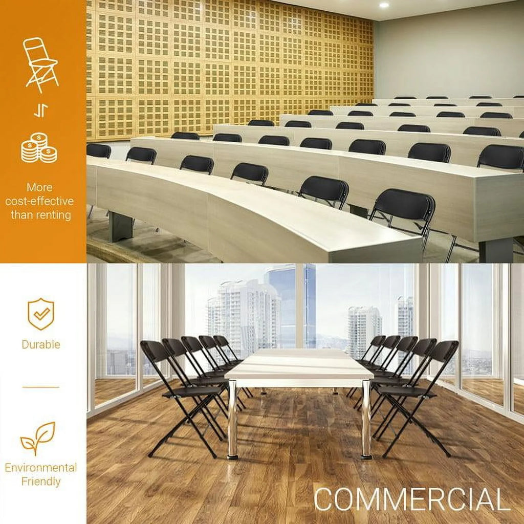 10 Pack Black Plastic Folding Chairs G540085