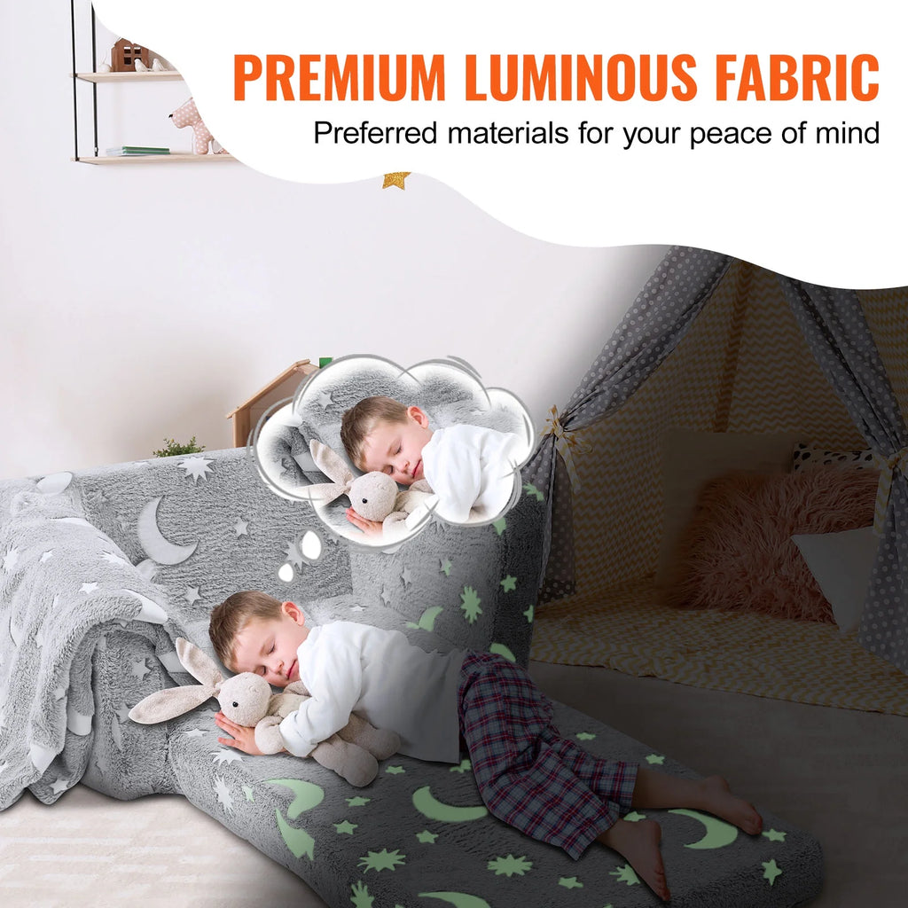 Fold-out Kids Sofa Glow-in-the-Dark Convertible Sofa U12599