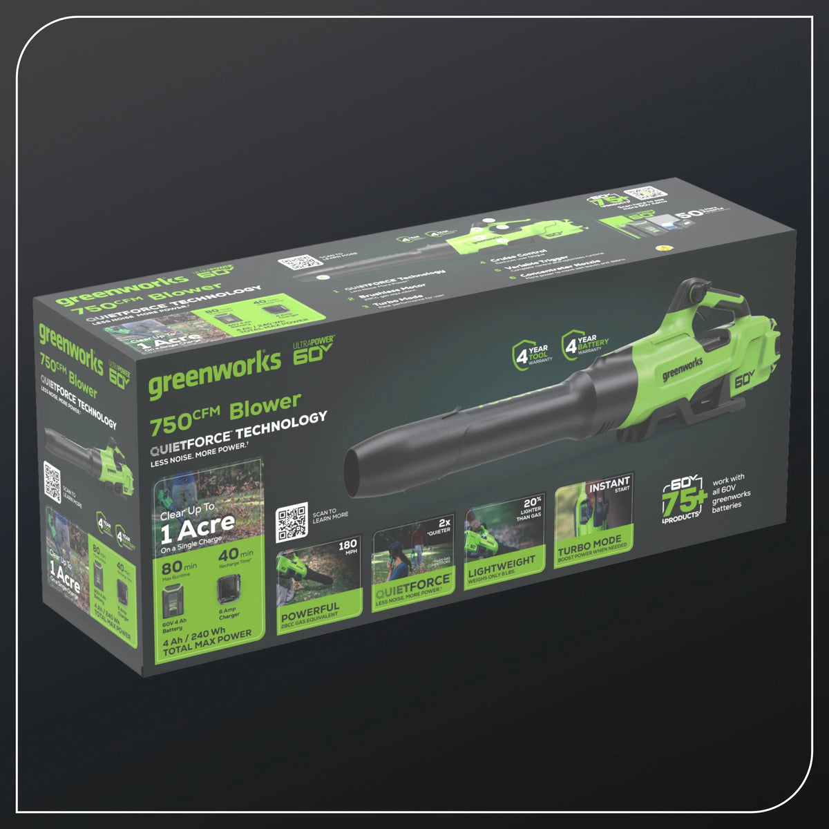 Greenworks 750 CFM 170 MPH Leaf Blower V836035